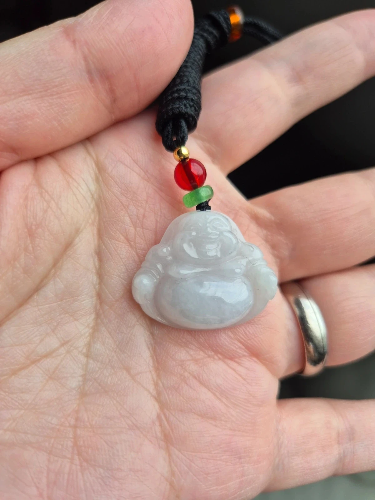#Natural untreated jadeite jade Buddha pendant with necklace – photo 6